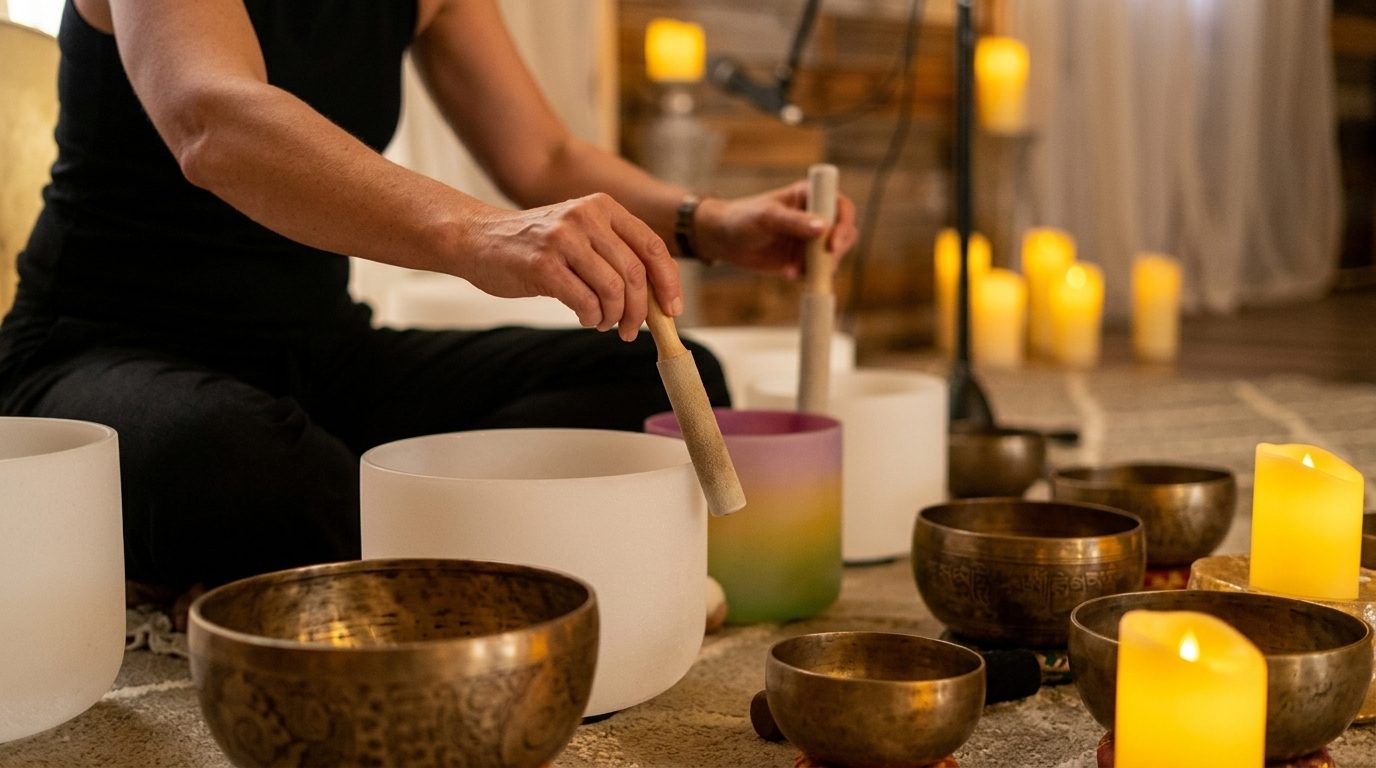 Sound bath close up